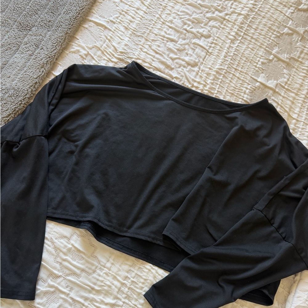 Off The Shoulder Black Crop Top